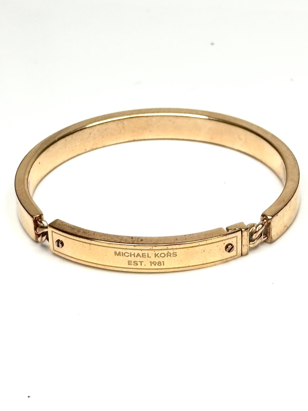 Michael Kors Heritage Plaque Women's Bracelet Gold Tone Signed